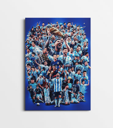 Lionel Messi Argentina World Cup Poster | GOAT Career Collage Wall Art Print Lazywalls