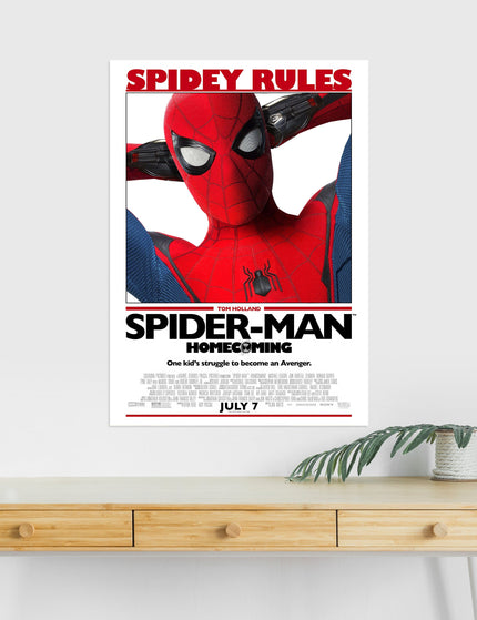 Spider Man Homecoming Movie Poster | Marvel | Classic Spiderman Wall Art Lazywalls