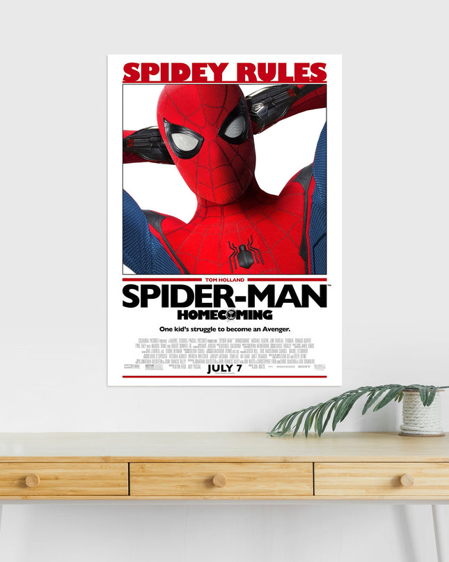 Spider Man Homecoming Movie Poster | Marvel | Classic Spiderman Wall Art Lazywalls