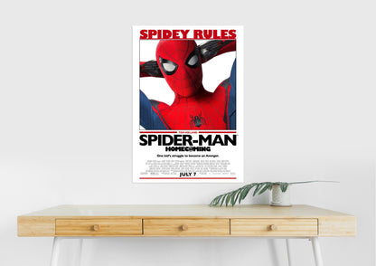 Spider Man Homecoming Movie Poster | Marvel | Classic Spiderman Wall Art Lazywalls
