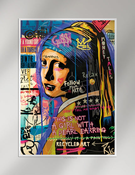 Girl with a Pearl Earring Graffiti Poster | Modern Pop Art Wall Decor Lazywalls