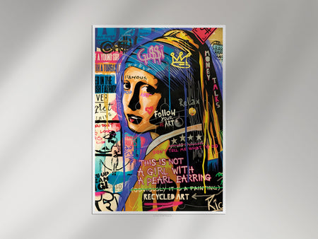 Girl with a Pearl Earring Graffiti Poster | Modern Pop Art Wall Decor Lazywalls
