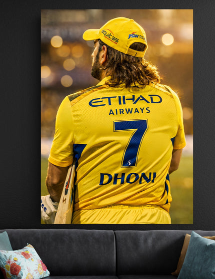 MS Dhoni No.7 CSK Poster | Chennai Super Kings Cricket Wall Art Lazywalls