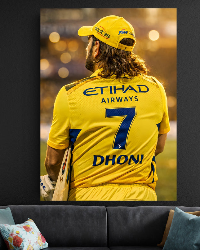 MS Dhoni No.7 CSK Poster | Chennai Super Kings Cricket Wall Art Lazywalls