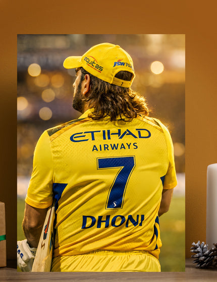 MS Dhoni No.7 CSK Poster | Chennai Super Kings Cricket Wall Art Lazywalls