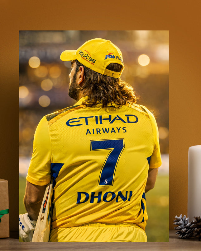 MS Dhoni No.7 CSK Poster | Chennai Super Kings Cricket Wall Art Lazywalls
