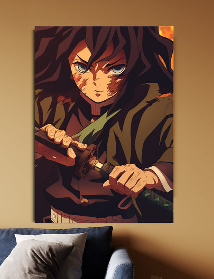 Giyu Tomioka Water Hashira Poster | Demon Slayer Anime Wall Art Lazywalls