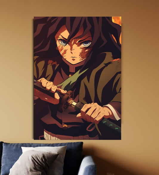 Giyu Tomioka Water Hashira Poster | Demon Slayer Anime Wall Art Lazywalls
