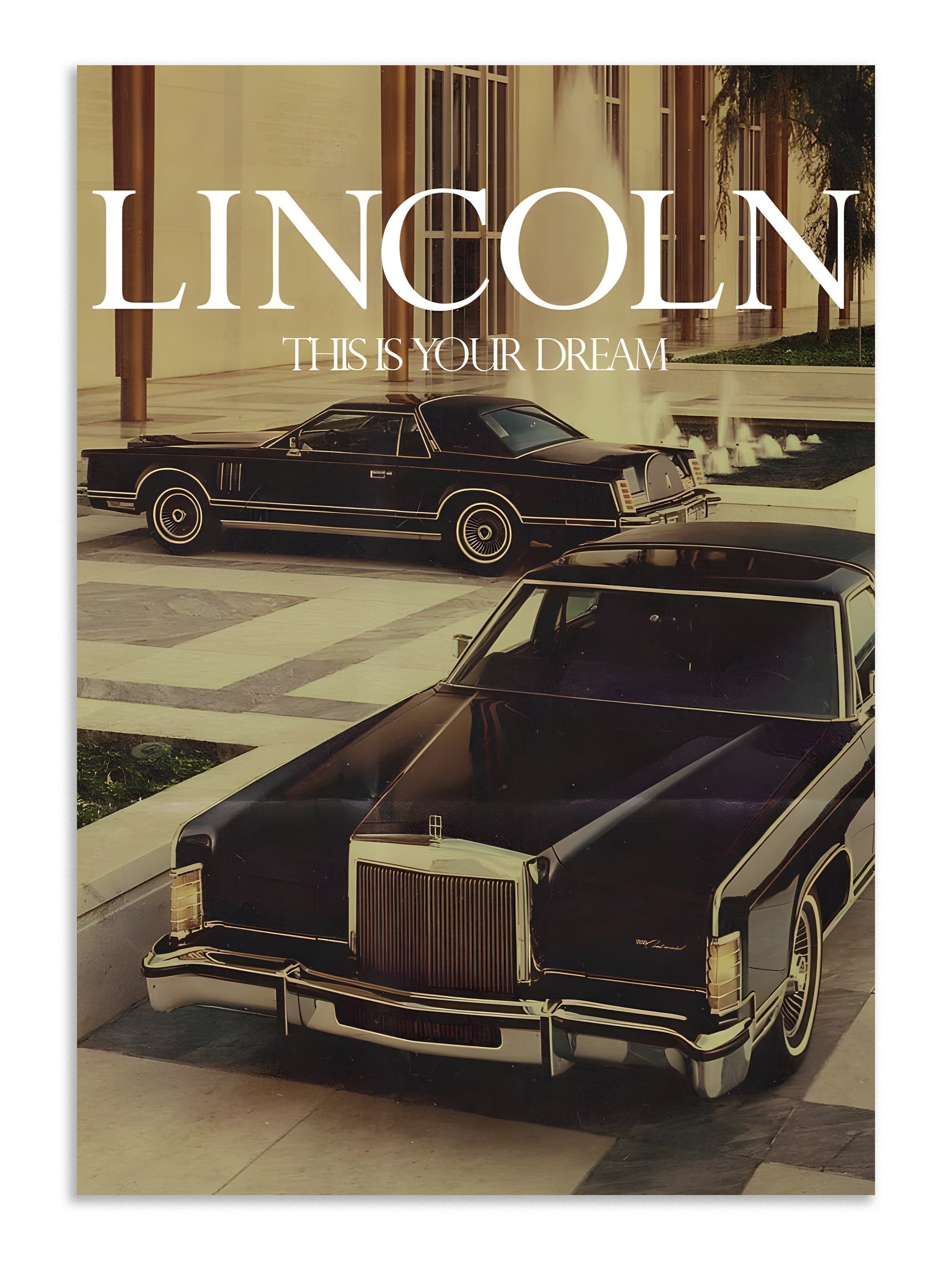 Lincoln Vintage Luxury Car Poster Lazywalls