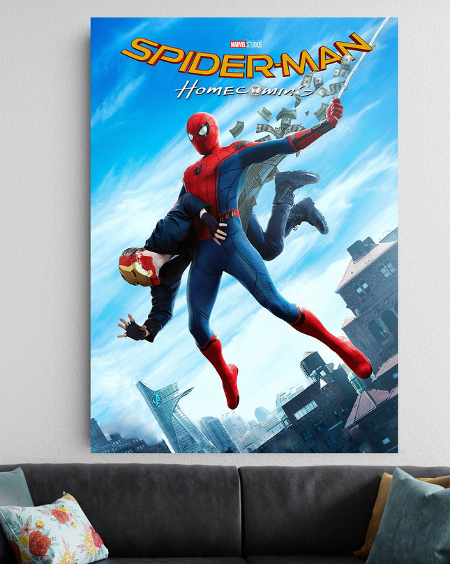 Spider Man Homecoming Action Poster | Marvel | Spiderman Fight Scene Wall Art Lazywalls
