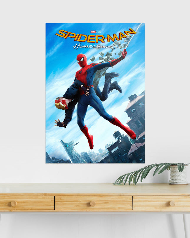 Spider Man Homecoming Action Poster | Marvel | Spiderman Fight Scene Wall Art Lazywalls