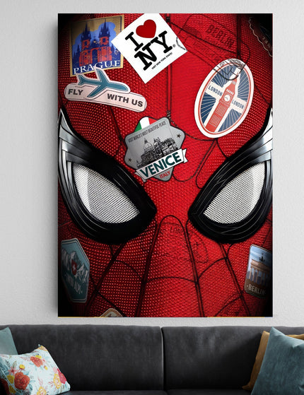 Spider Man Travel Suit Poster | Marvel | Spiderman Close Up Wall Art Lazywalls