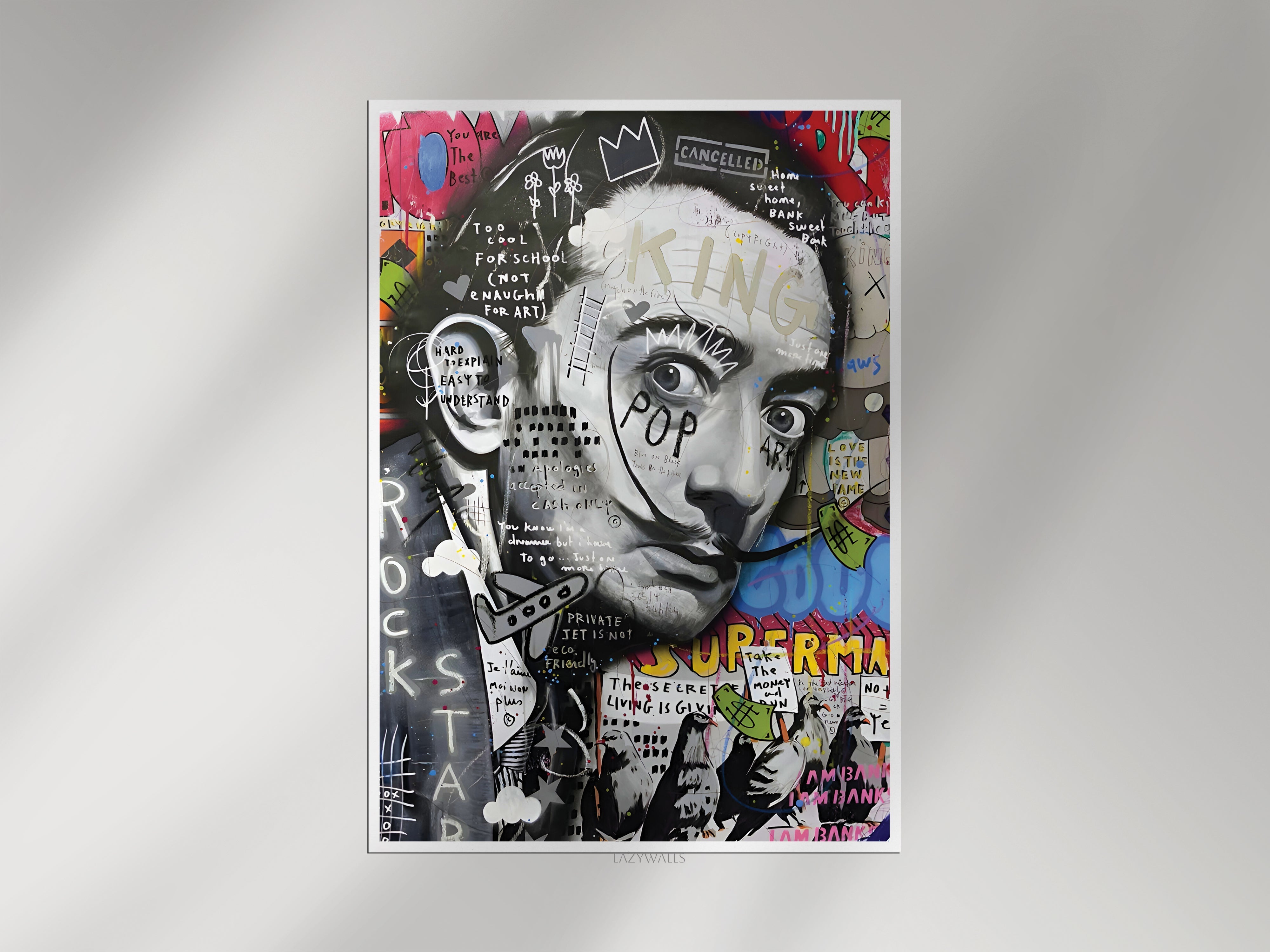 Basquiat Style Pop Art Poster | Modern Graffiti Wall Art Lazywalls