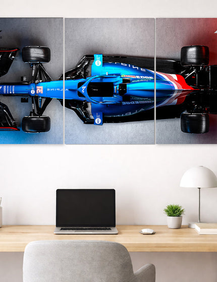 Alpine F1 Car 3 Panel Poster | Formula 1 Racing Wall Art Lazywalls