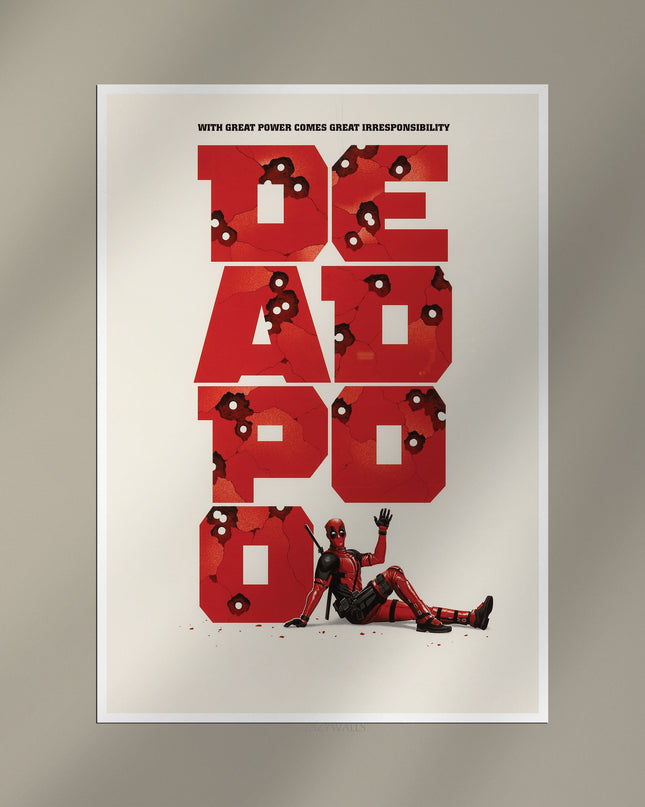 Deadpool Poster | Superhero Typography Wall Art Lazywalls