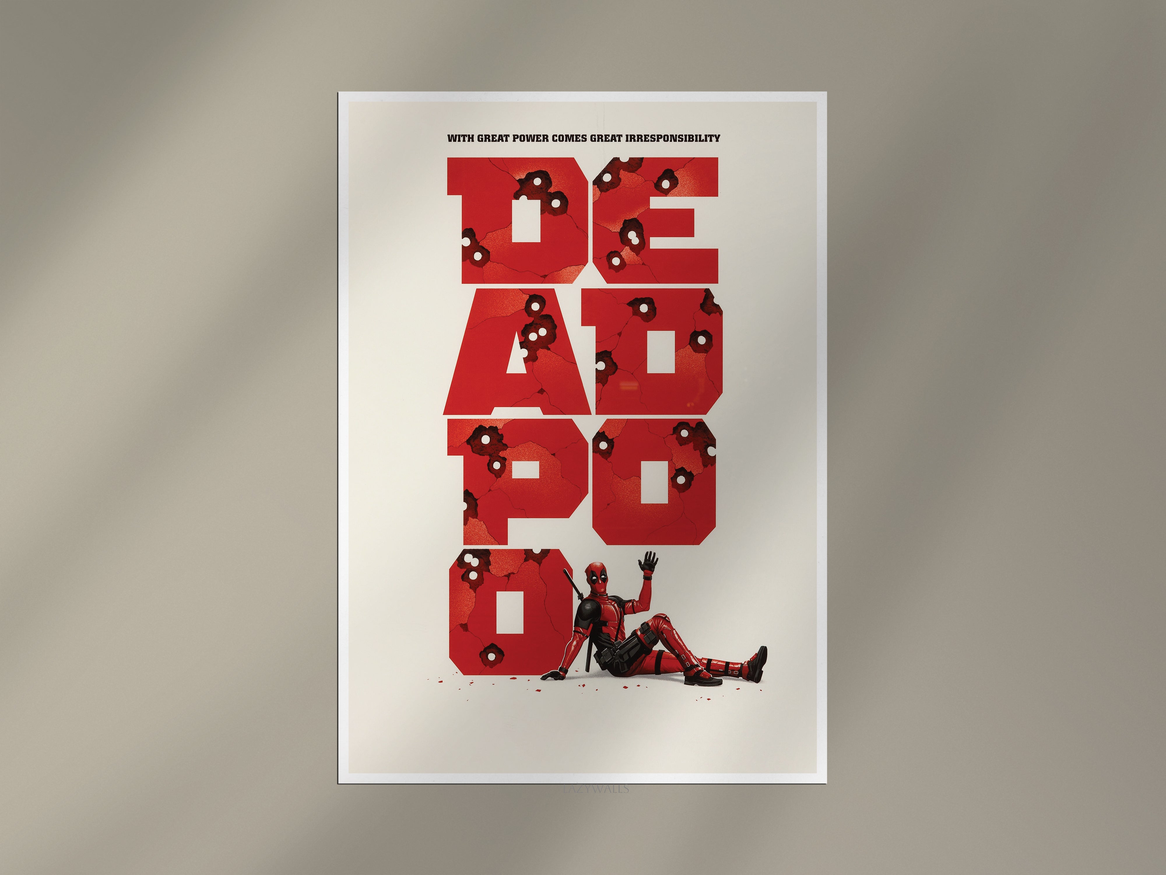 Deadpool Poster | Superhero Typography Wall Art Lazywalls