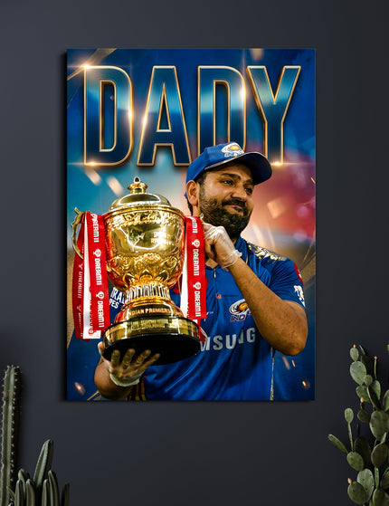Rohit Sharma Trophy Poster | IPL Champion Wall Art | Cricket Poster Lazywalls