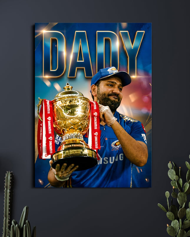 Rohit Sharma Trophy Poster | IPL Champion Wall Art | Cricket Poster Lazywalls