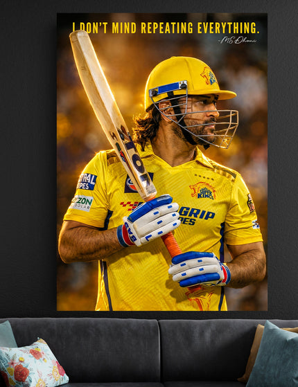 MS Dhoni Quote Poster | CSK Chennai Super Kings Cricket Wall Art Lazywalls