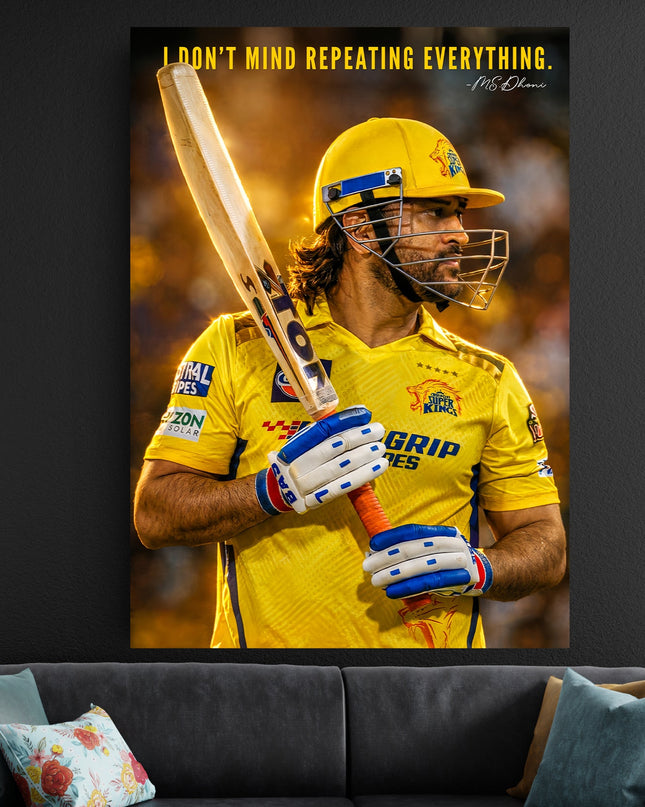 MS Dhoni Quote Poster | CSK Chennai Super Kings Cricket Wall Art Lazywalls