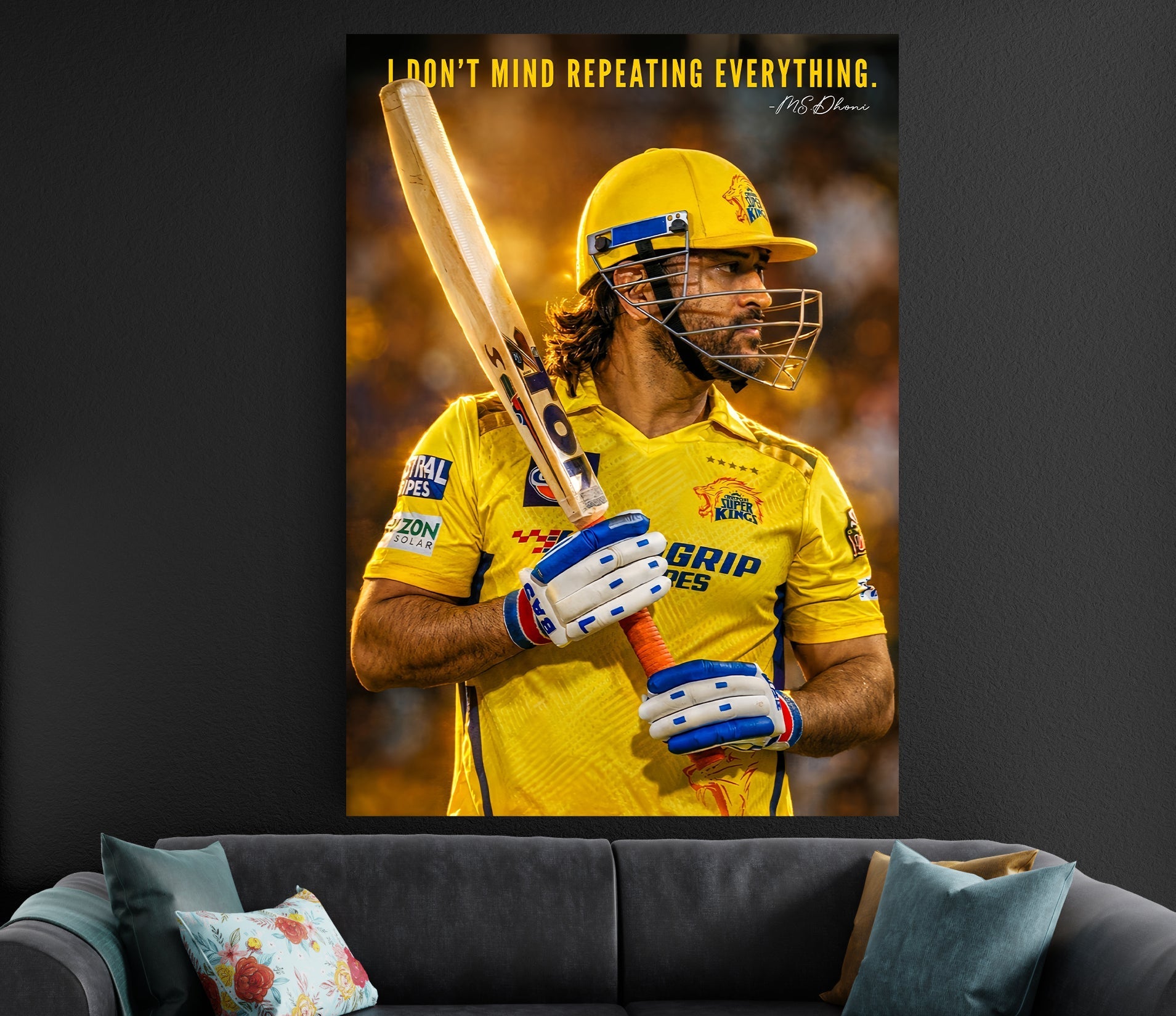 MS Dhoni Quote Poster | CSK Chennai Super Kings Cricket Wall Art Lazywalls