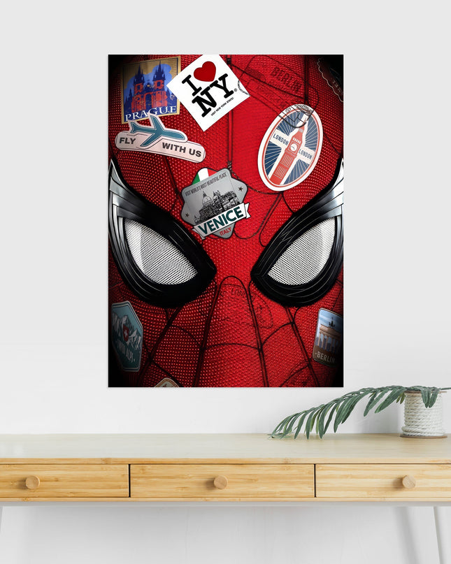 Spider Man Travel Suit Poster | Marvel | Spiderman Close Up Wall Art Lazywalls