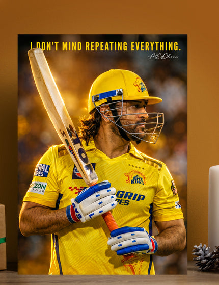 MS Dhoni Quote Poster | CSK Chennai Super Kings Cricket Wall Art Lazywalls