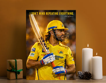 MS Dhoni Quote Poster | CSK Chennai Super Kings Cricket Wall Art Lazywalls