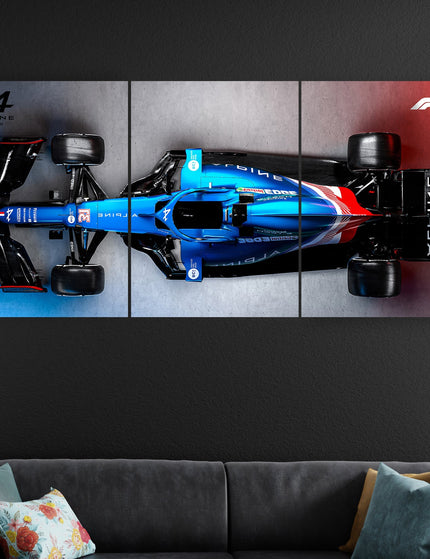 Alpine F1 Car 3 Panel Poster | Formula 1 Racing Wall Art Lazywalls