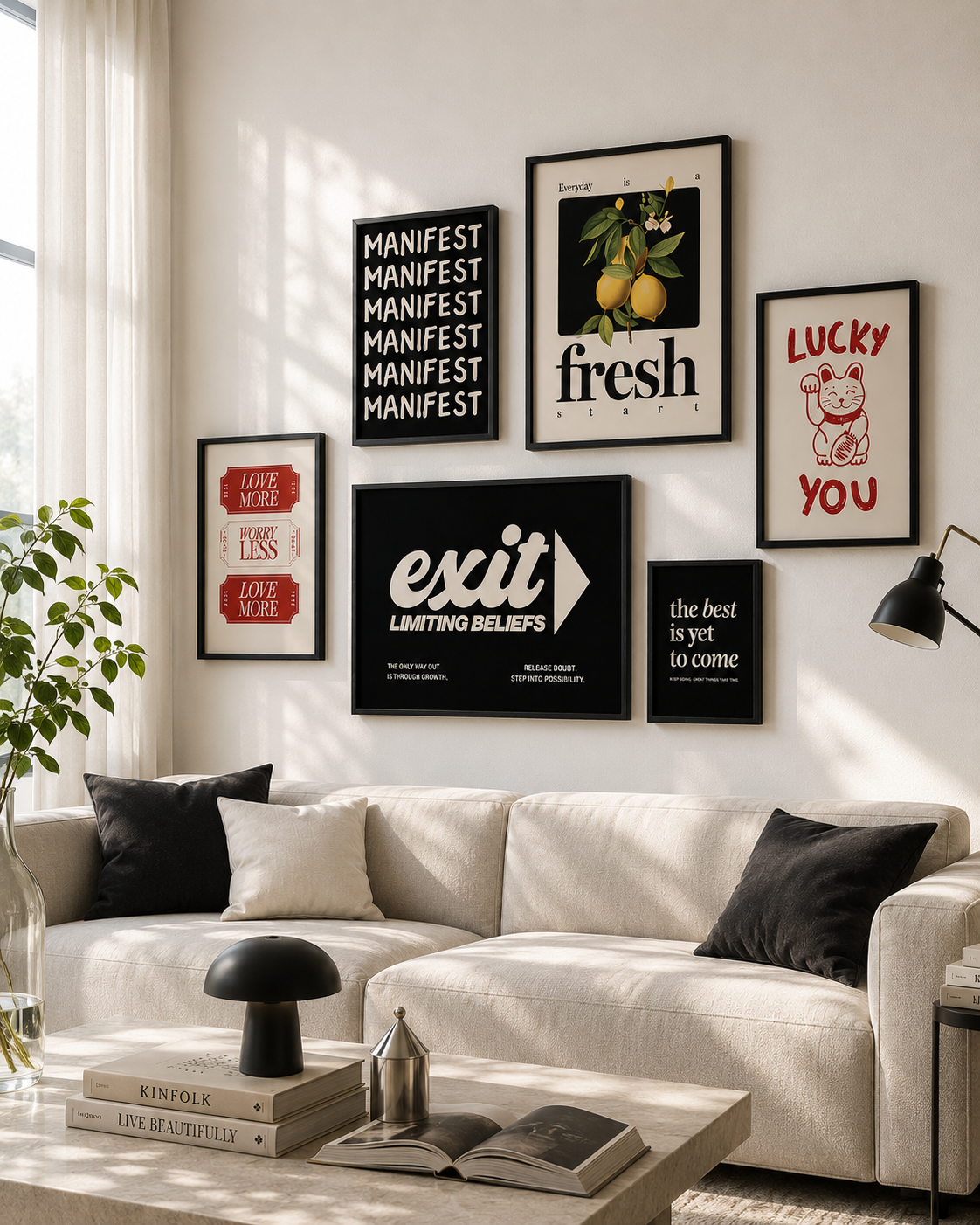 6 Piece Motivational Wall Art Set Lazywalls