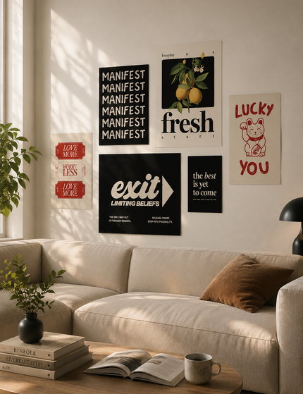 6 Piece Motivational Wall Art Set Lazywalls