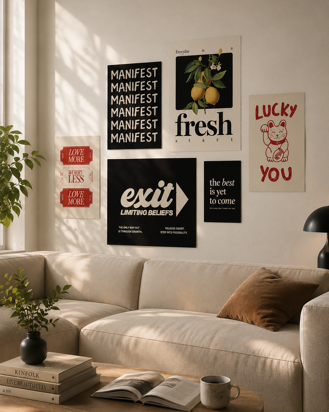 6 Piece Motivational Wall Art Set Lazywalls