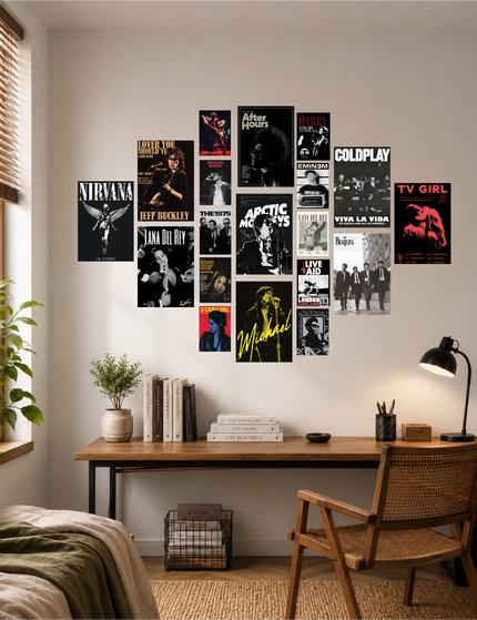 Music Aesthetic Collage Posters Wall Art Set (18Pcs) Lazywalls