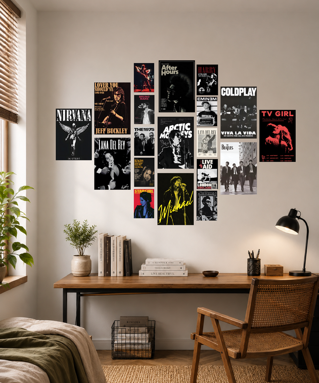Music Aesthetic Collage Posters Wall Art Set (18Pcs) Lazywalls