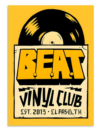Beat Vinyl Club Wall Art Retro Music Poster Lazywalls