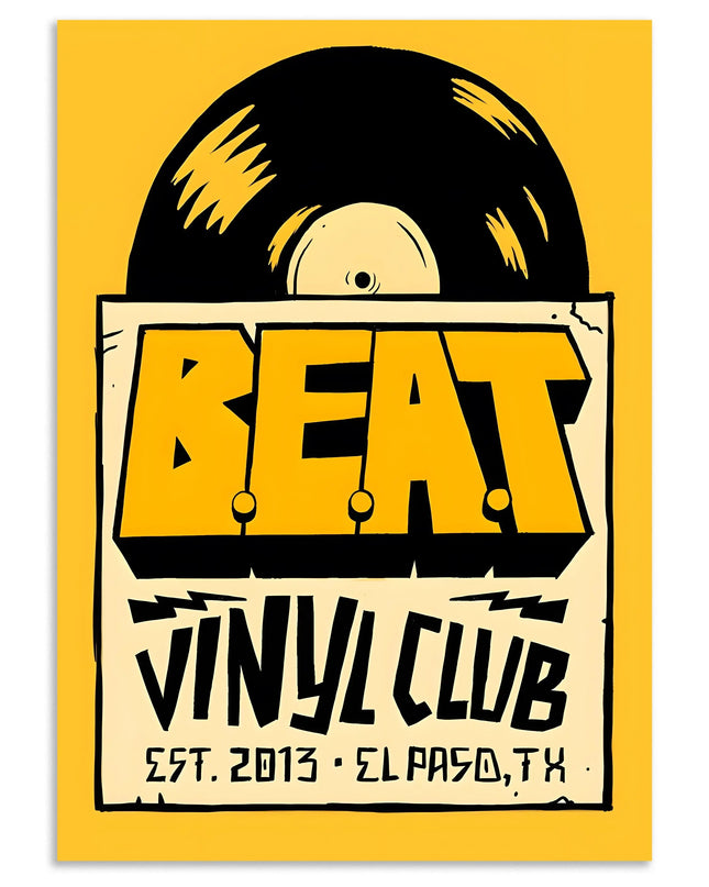 Beat Vinyl Club Wall Art Retro Music Poster Lazywalls