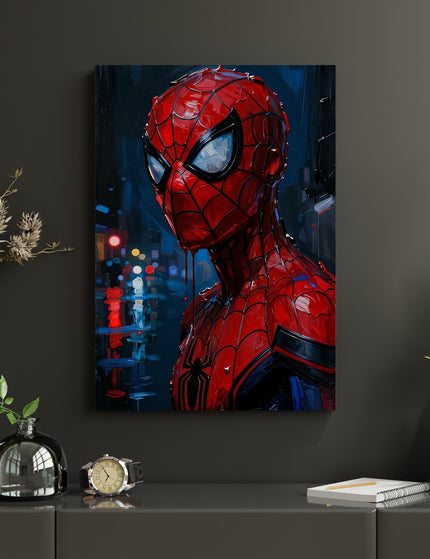 Spider-Man Aesthetic Rain Poster | Dark Marvel Wall Art Lazywalls