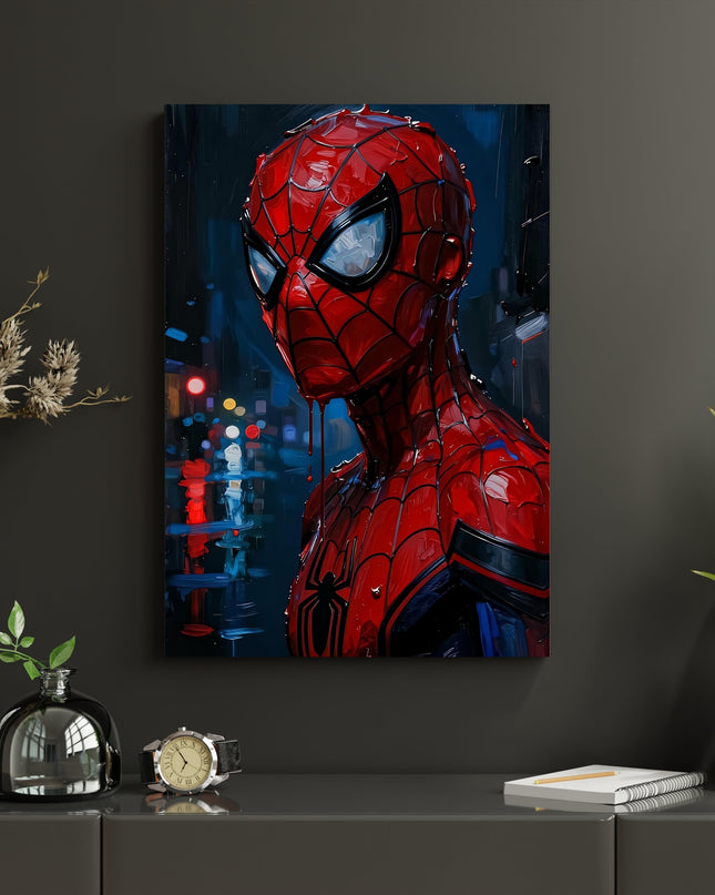 Spider-Man Aesthetic Rain Poster | Dark Marvel Wall Art Lazywalls