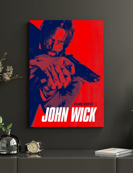 John Wick Red Poster | Stylish Action Movie Wall Art Print Lazywalls