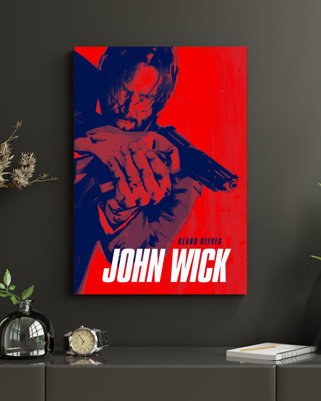 John Wick Red Poster | Stylish Action Movie Wall Art Print Lazywalls