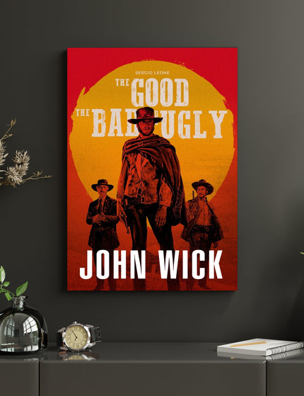 The Good The Bad And The Ugly Poster | Red Sunset Western Wall Art Lazywalls