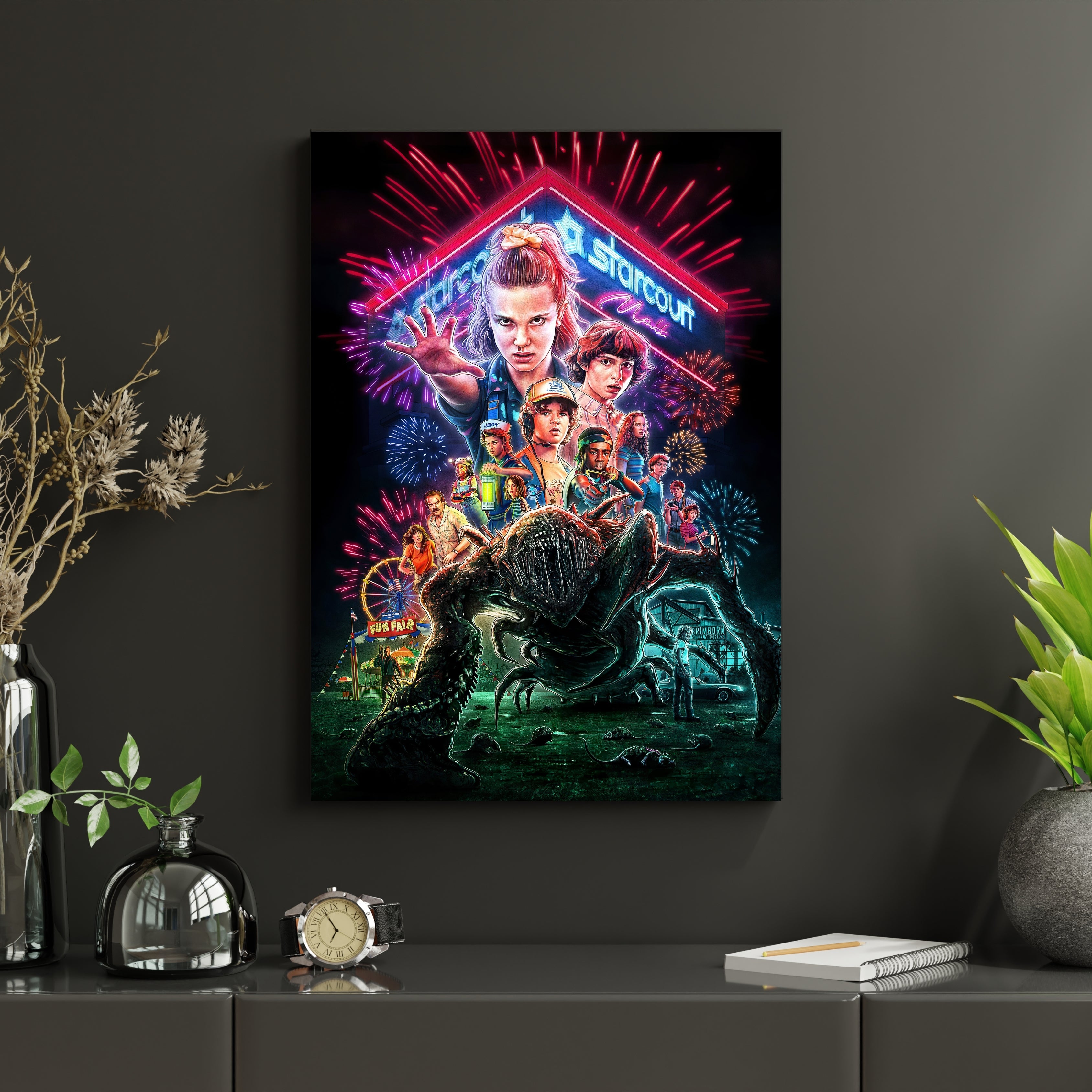 Stranger Things Poster | Retro 80s Sci-Fi Horror Wall Art Lazywalls