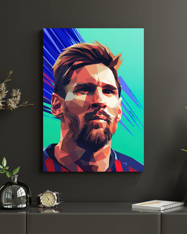 Lionel Messi Wall Poster | Geometric Football Wall Art Lazywalls