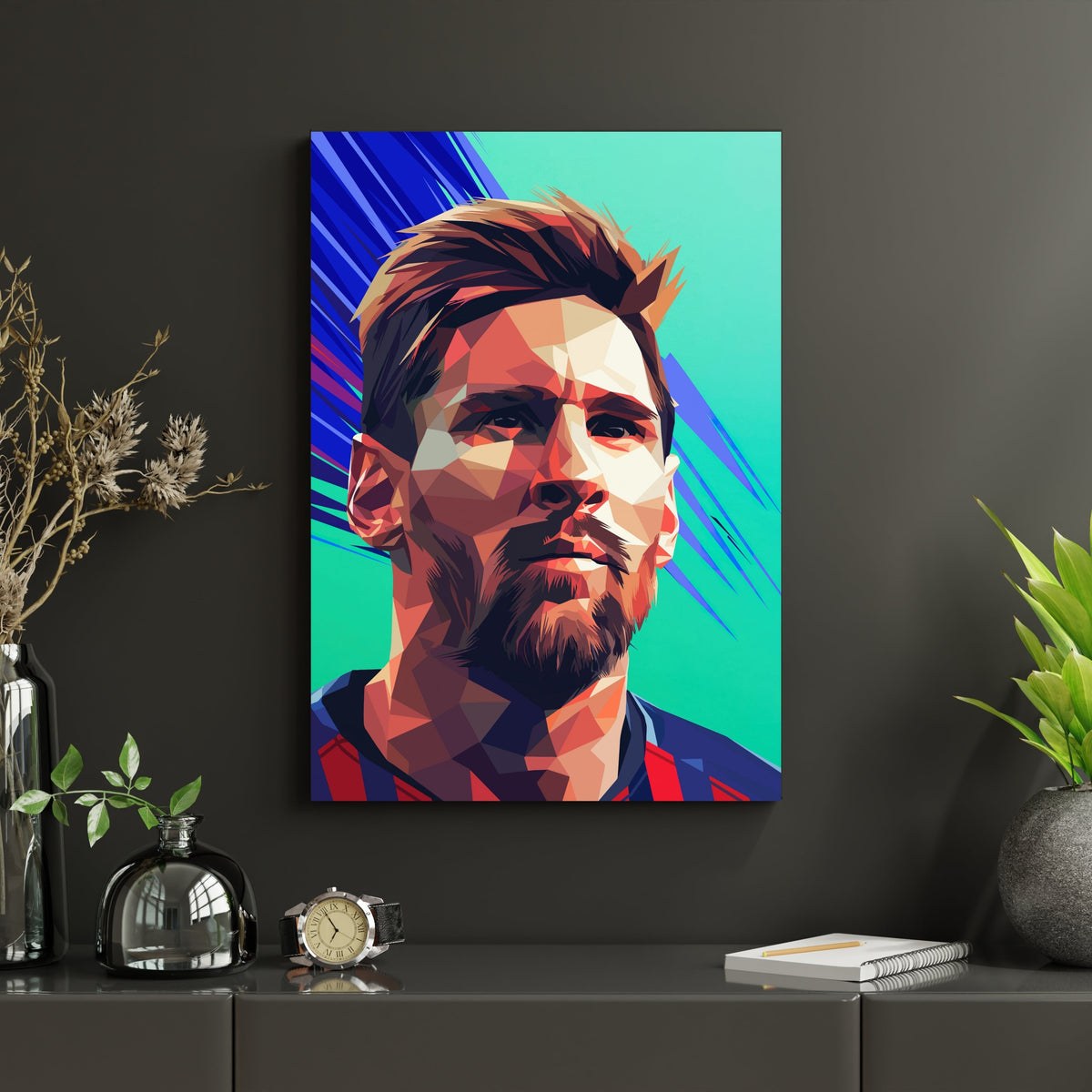 Lionel Messi Wall Poster | Geometric Football Wall Art Lazywalls