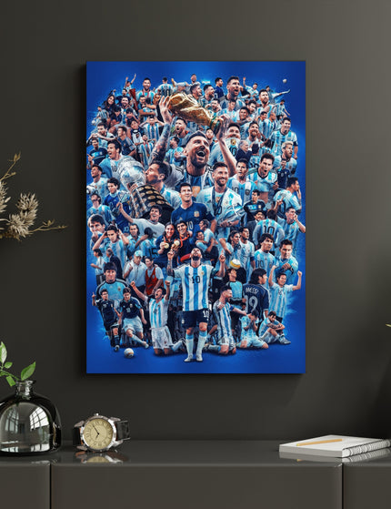 Lionel Messi Argentina World Cup Poster | GOAT Career Collage Wall Art Print Lazywalls