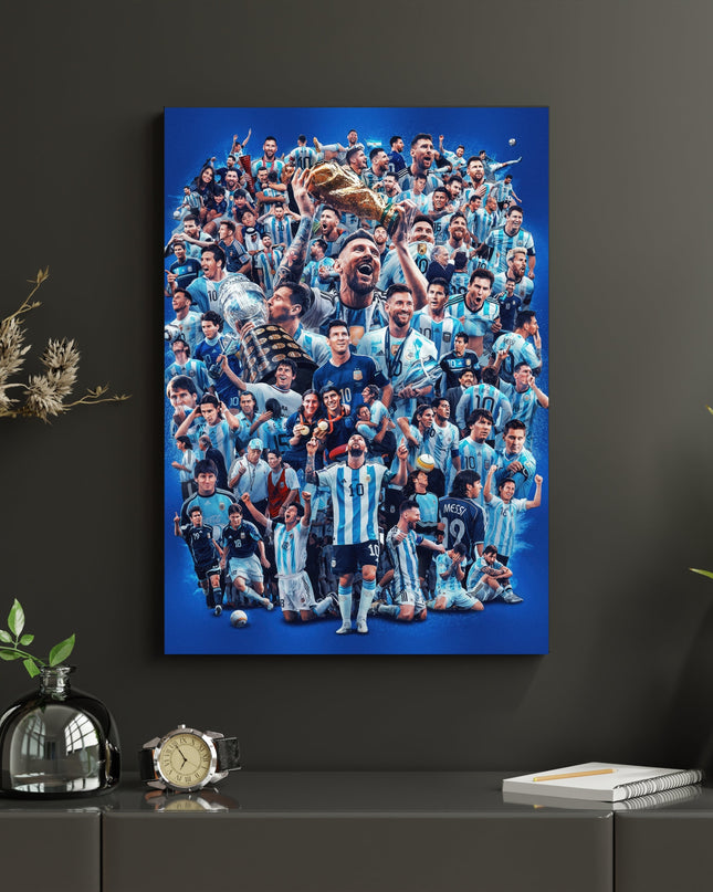 Lionel Messi Argentina World Cup Poster | GOAT Career Collage Wall Art Print Lazywalls