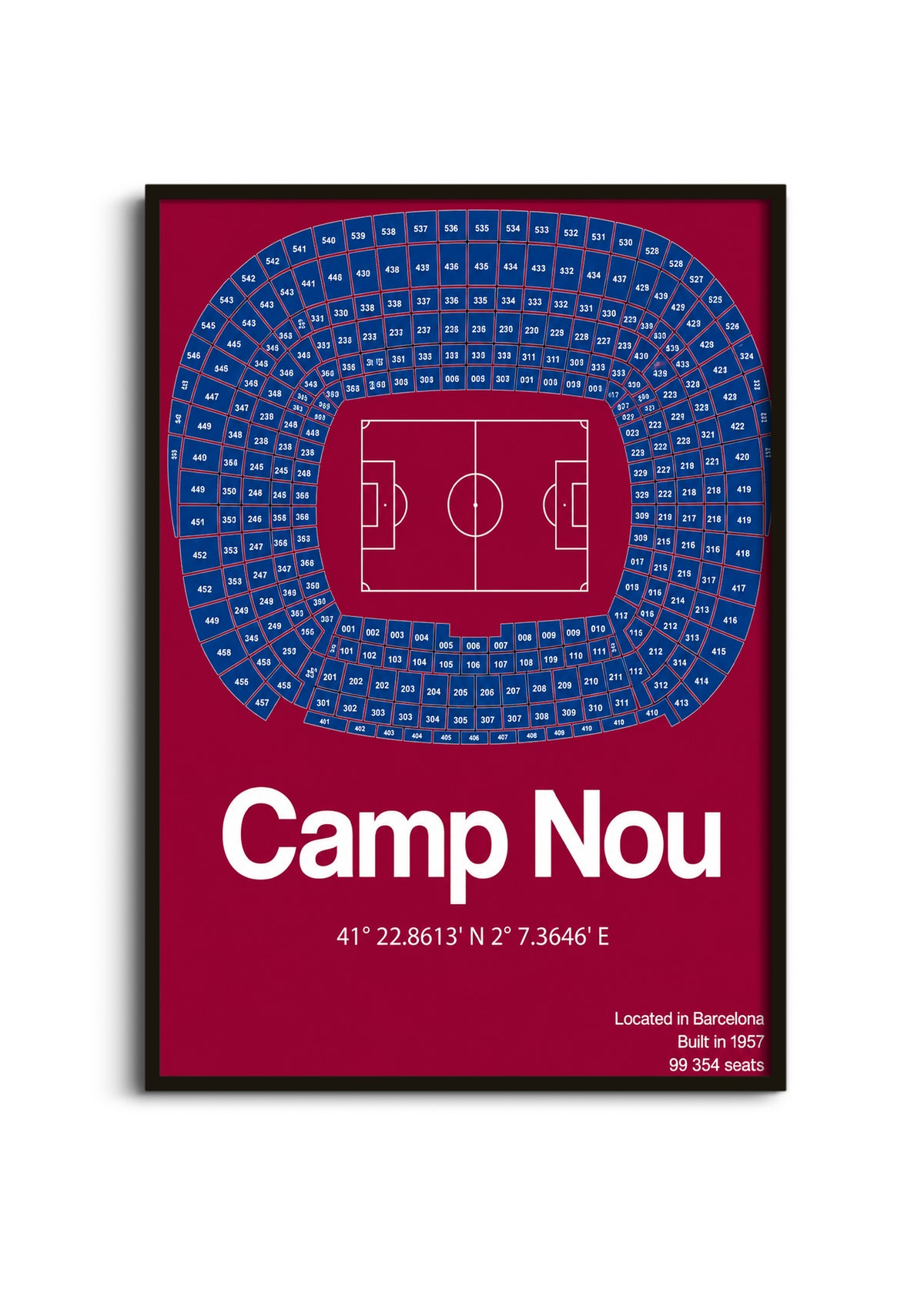 Camp Nou Stadium Blueprint Wall Art Lazywalls