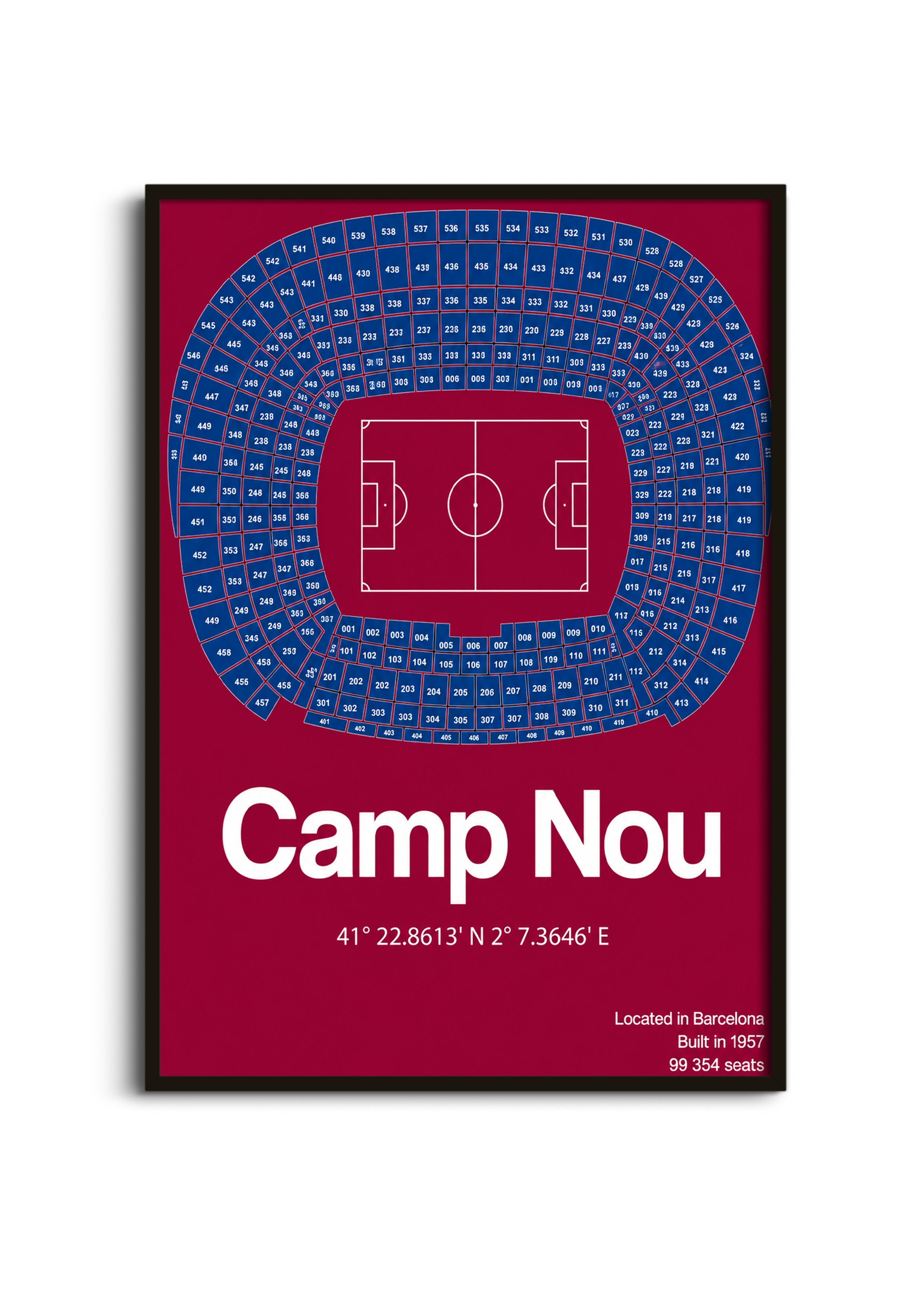 Camp Nou Stadium Blueprint Wall Art Lazywalls