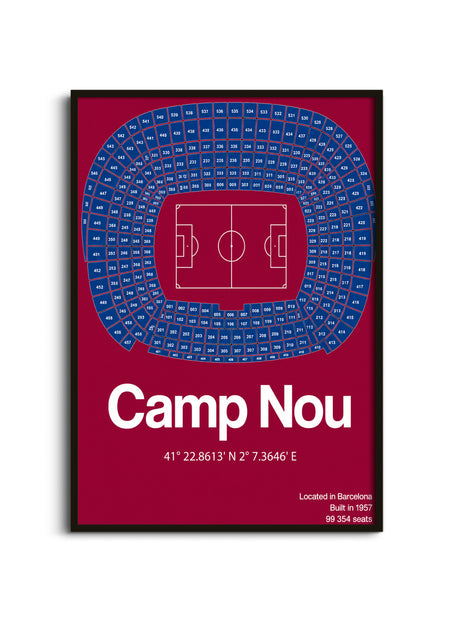 Camp Nou Stadium Blueprint Wall Art Lazywalls