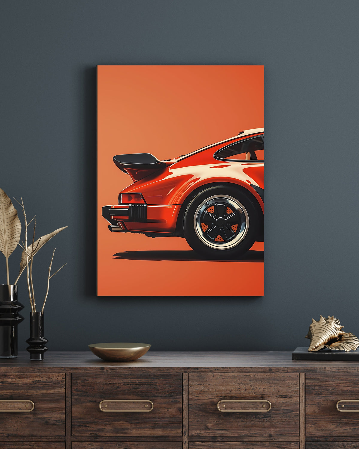Classic Red Sports Car Poster | Retro Automotive Wall Art Lazywalls